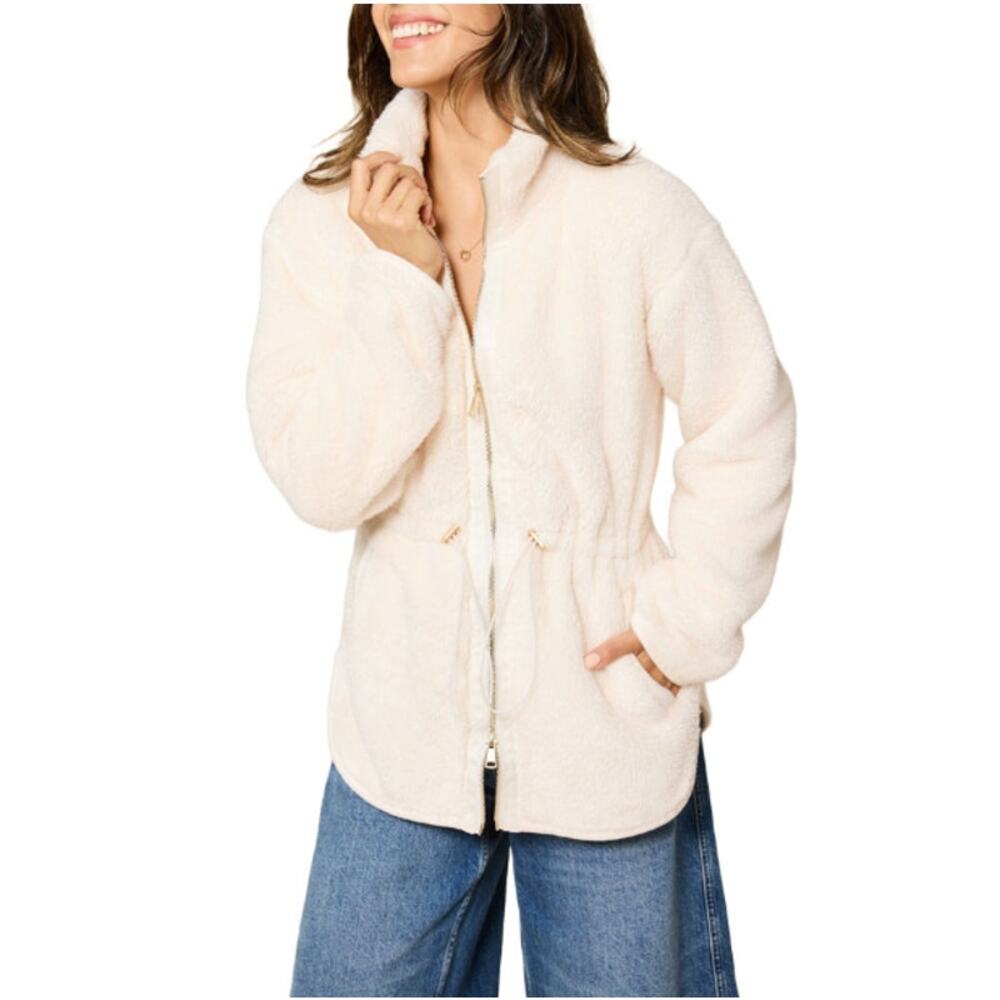 Softies Women's Almond DreamPlush Full Zip Tunic Fur Jacket Szie 2X-3X